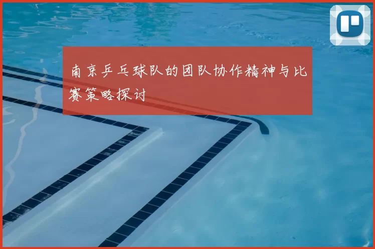 南京乒乓球队的团队协作精神与比赛策略探讨